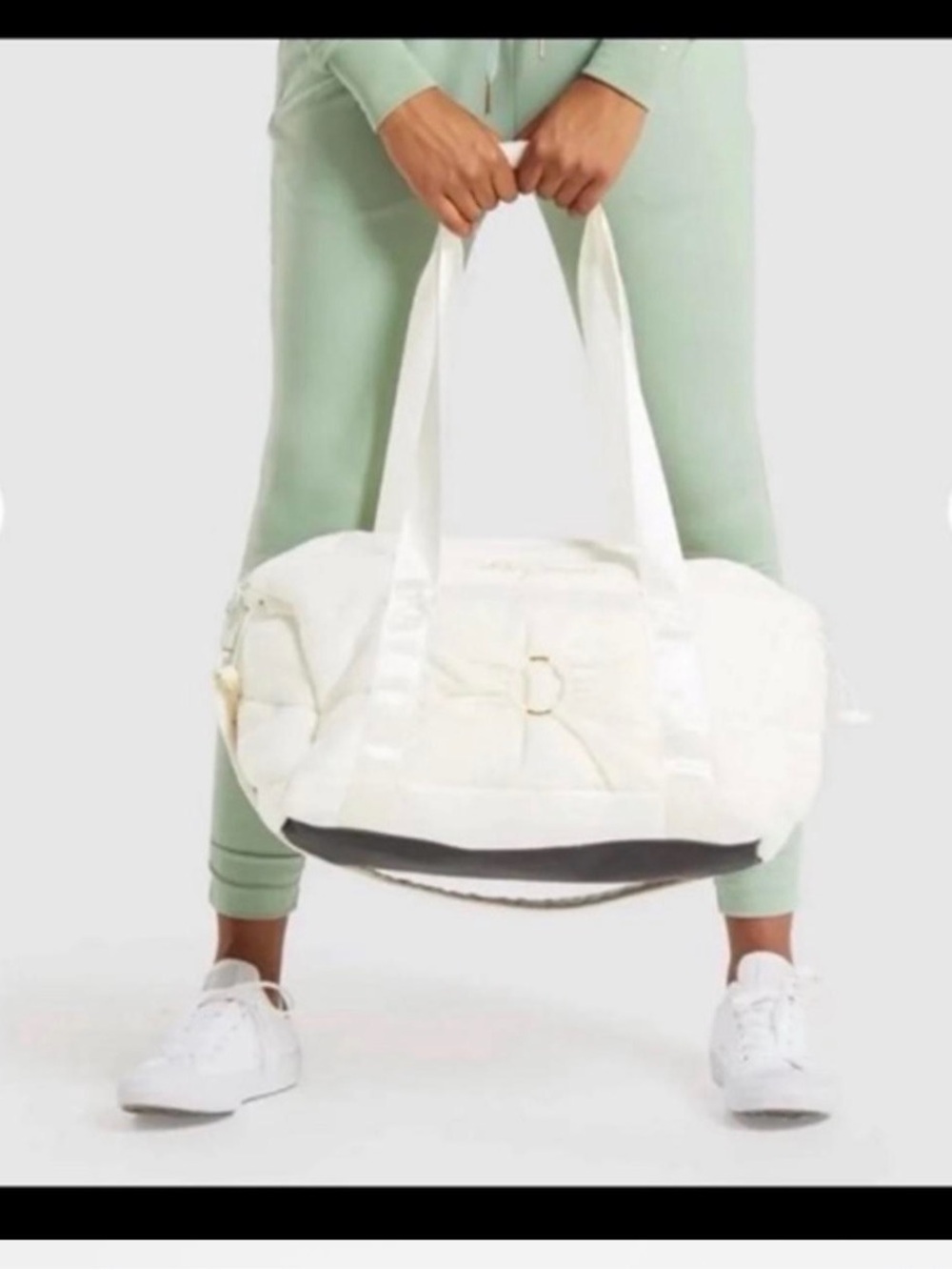 White Gymshark Whitney Simmons Limited Edition duffle bag with bow detail